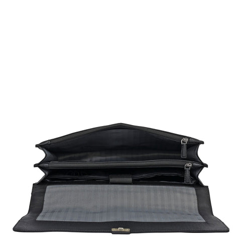 Croco Leather Portfolio - Black