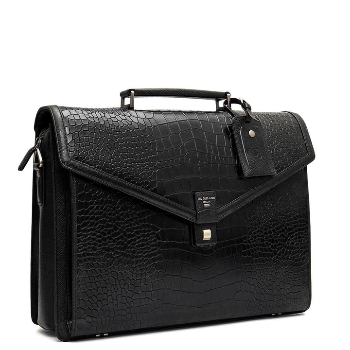 Croco Leather Portfolio - Black