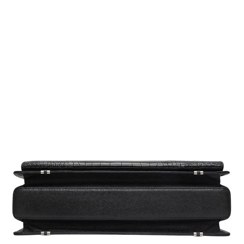Croco Leather Portfolio - Black