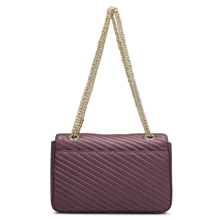 Medium Quilting Leather Shoulder Bag - Plum