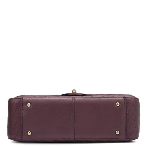 Medium Quilting Leather Shoulder Bag - Plum