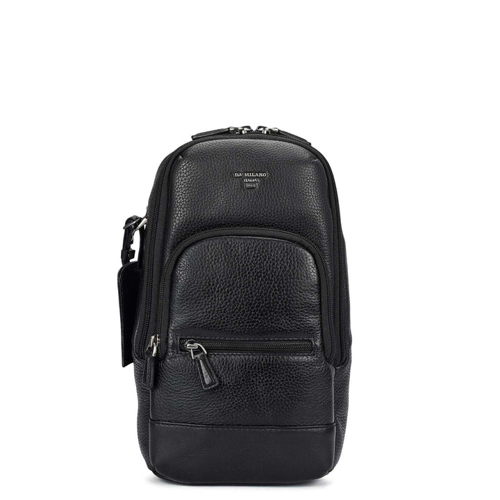 Wax Leather Men Sling - Black