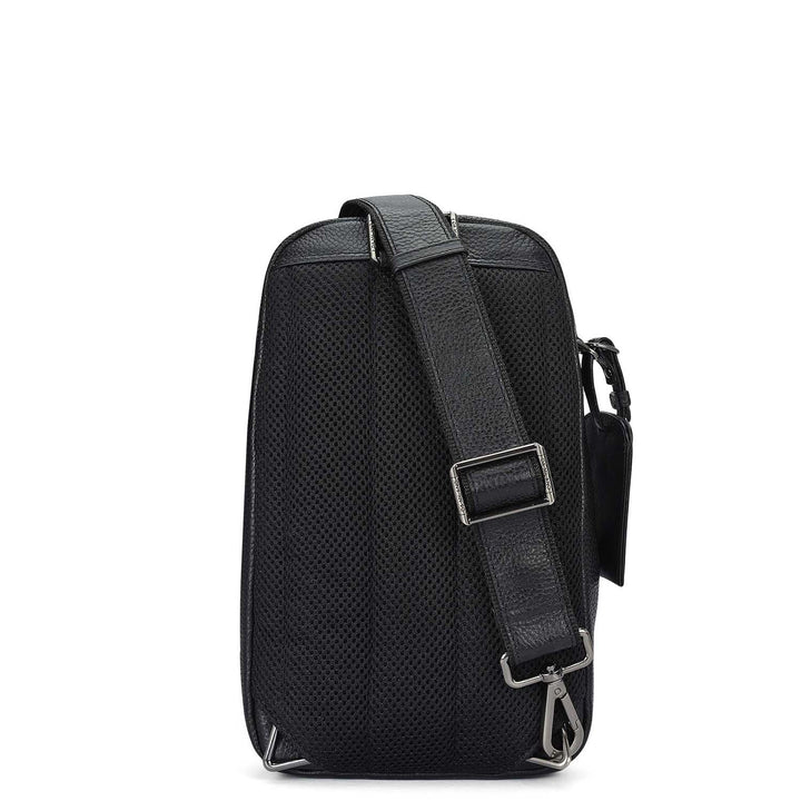 Wax Leather Men Sling - Black