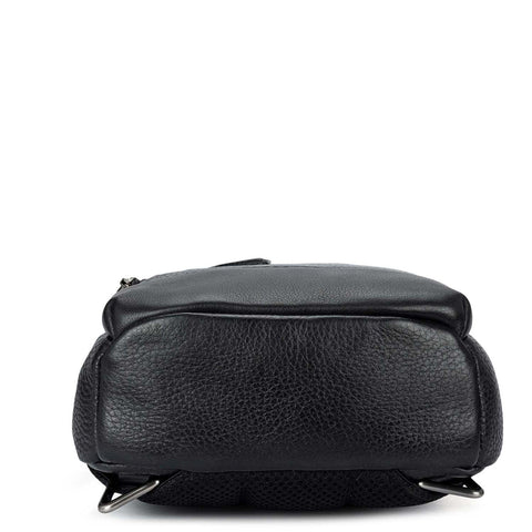 Wax Leather Men Sling - Black