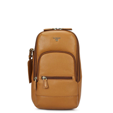 Wax Leather Men Sling - Caramel