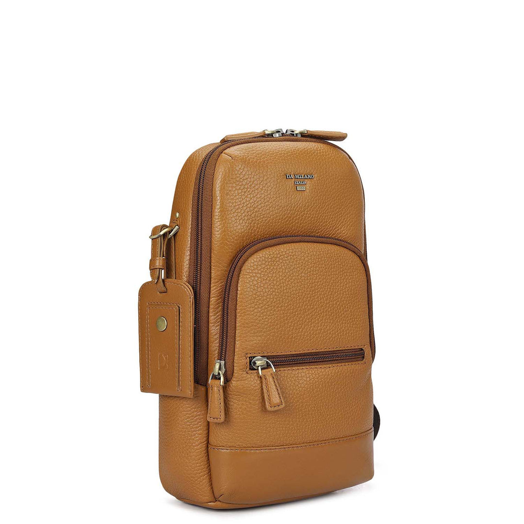 Wax Leather Men Sling - Caramel