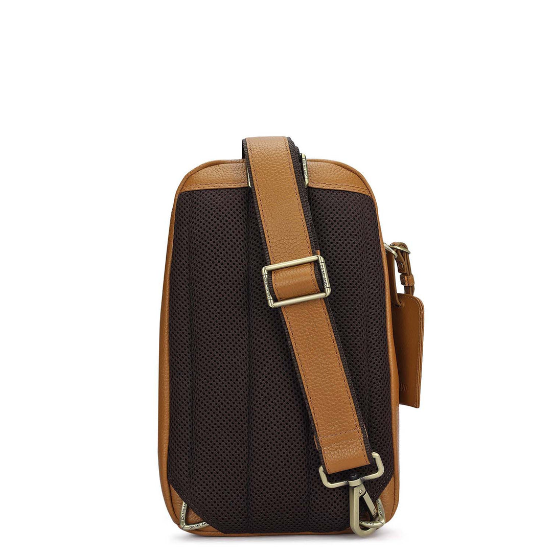 Wax Leather Men Sling - Caramel