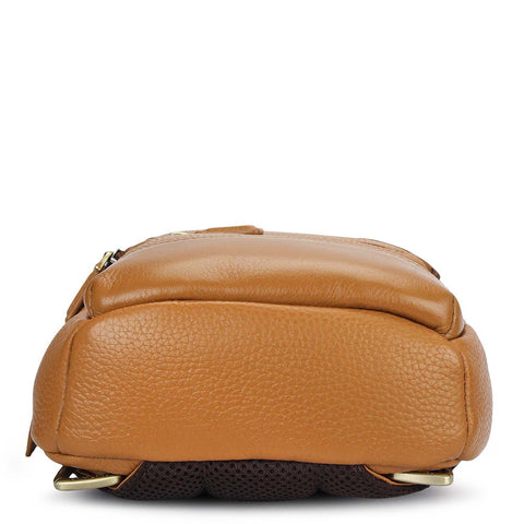 Wax Leather Men Sling - Caramel