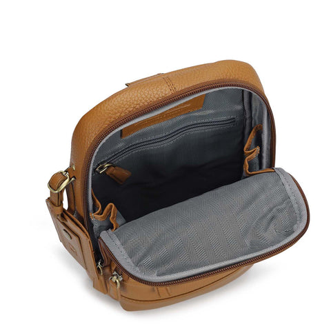 Wax Leather Men Sling - Caramel