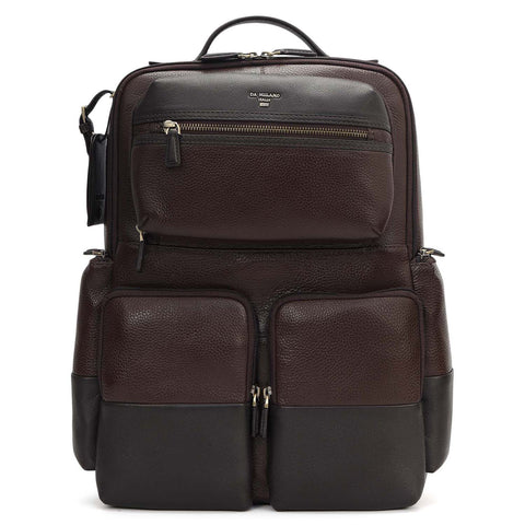 Wax Plain Leather Backpack - Chocolate