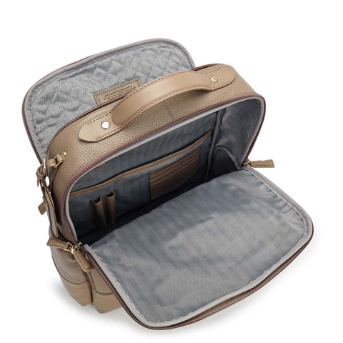 Wax Plain Leather Backpack - Greyish Taupe