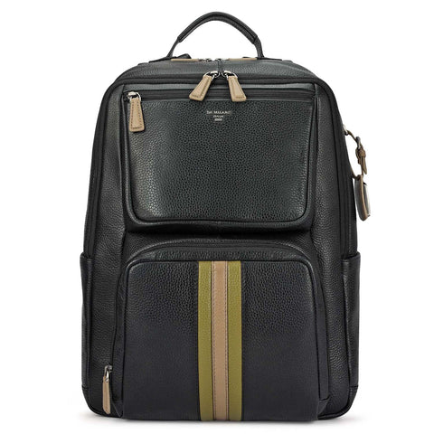 Wax Leather Backpack - Black