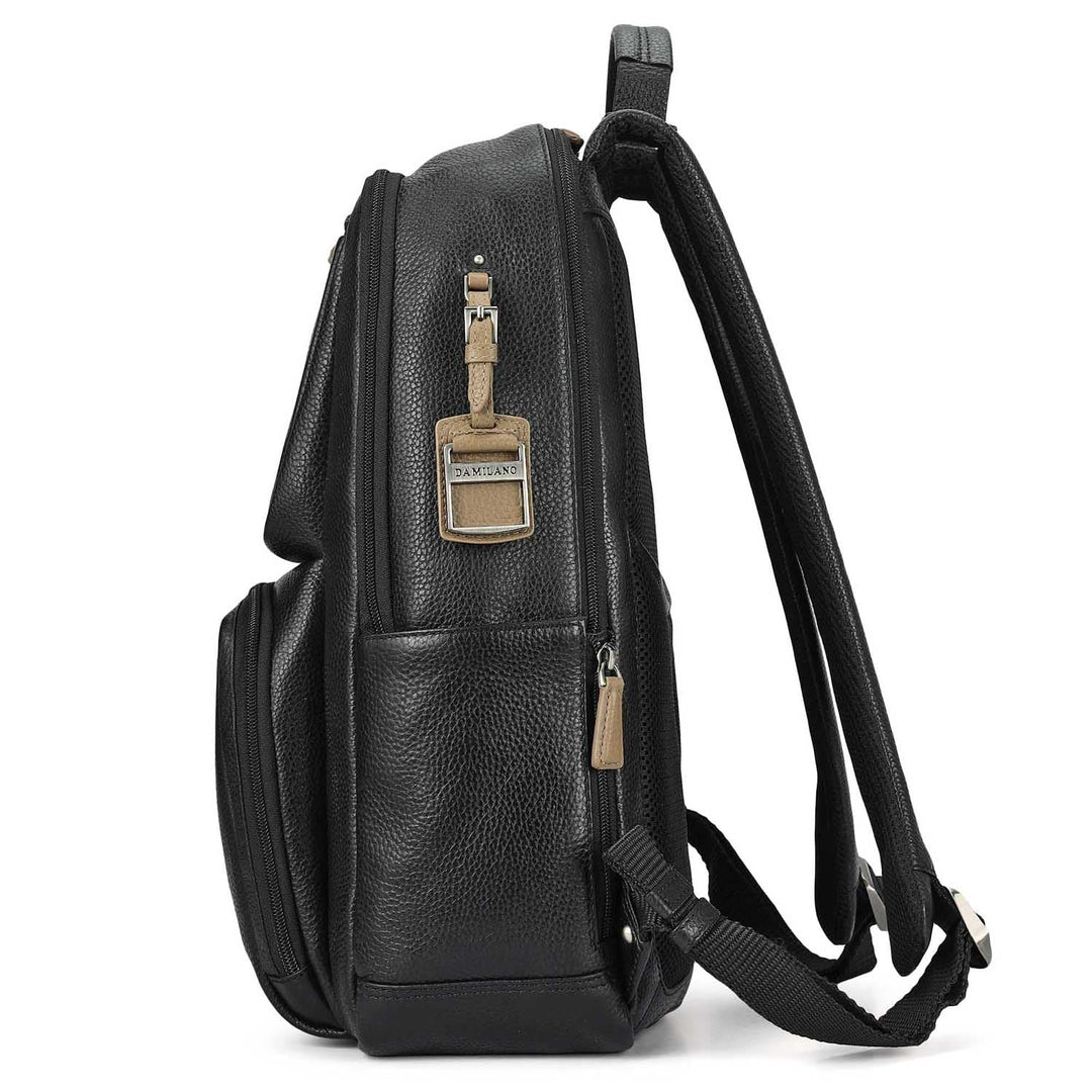 Wax Leather Backpack - Black