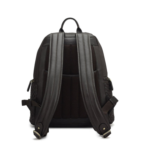 Punch Mat Leather Backpack - Brown