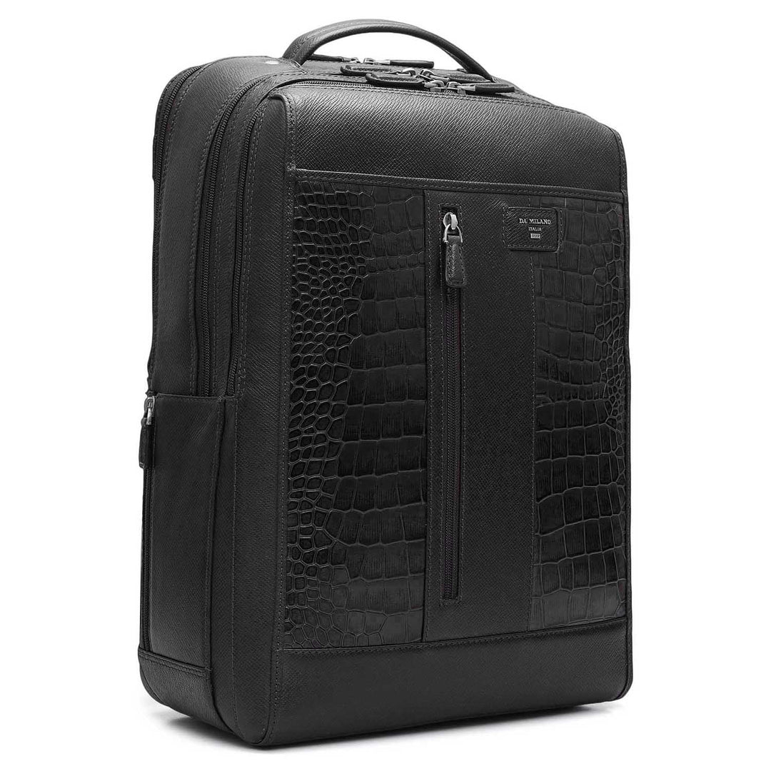 Croco Franzy Leather Backpack - Black
