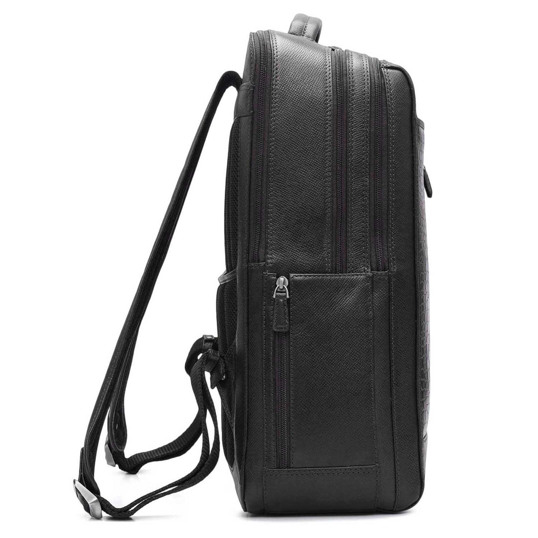 Croco Franzy Leather Backpack - Black