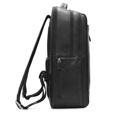 Croco Franzy Leather Backpack - Black