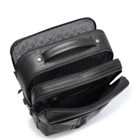 Croco Franzy Leather Backpack - Black