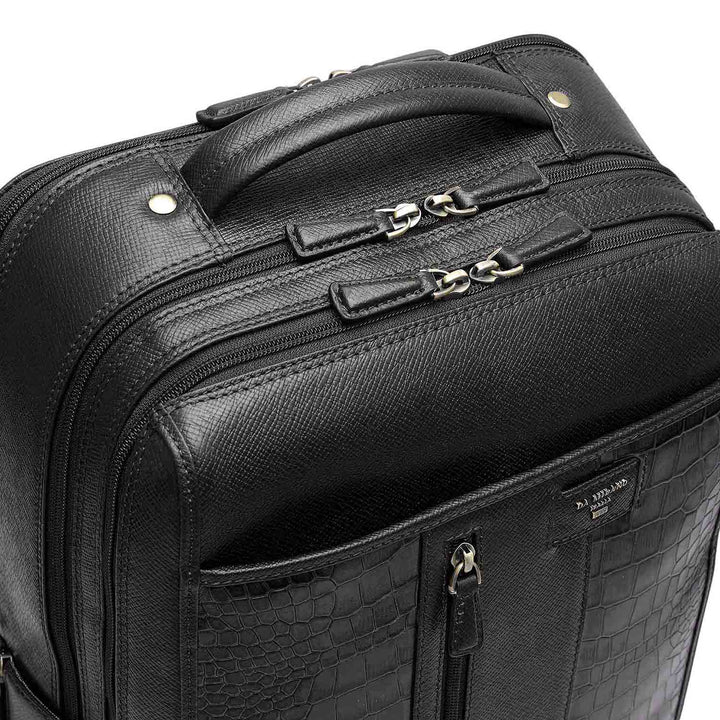 Croco Franzy Leather Backpack - Black