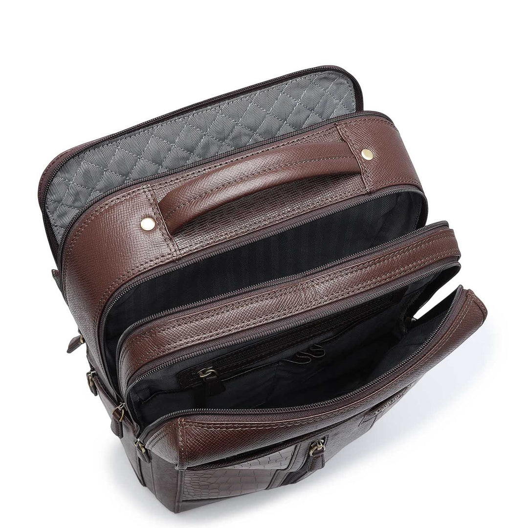 Croco Franzy Leather Backpack - Date