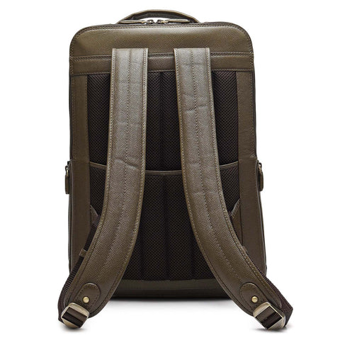 Croco Franzy Leather Backpack - Military Green