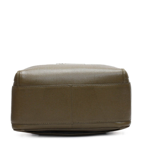 Croco Franzy Leather Backpack - Military Green