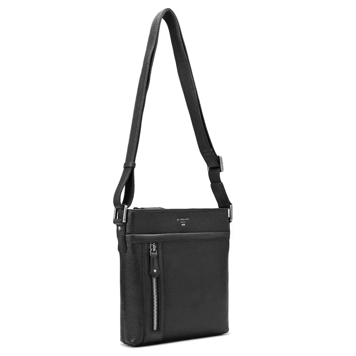 Wax Leather Men Sling - Black