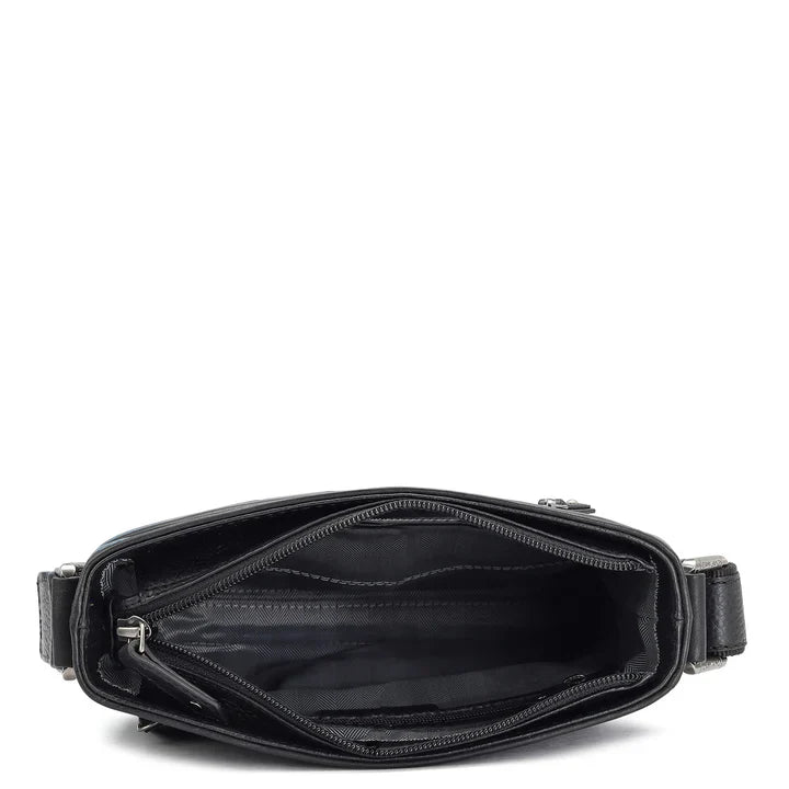 Wax Leather Men Sling - Black