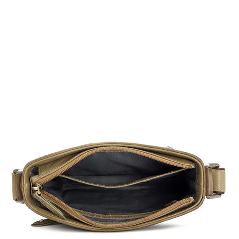 Wax Leather Men Sling - Olive