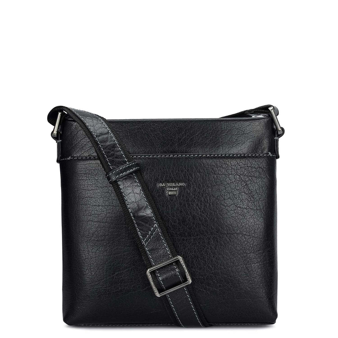 Elephant Pattern Leather Men Sling - Black