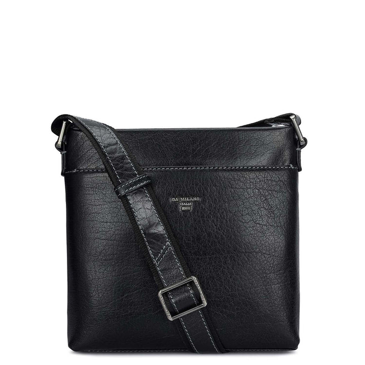 Elephant Pattern Leather Men Sling - Black