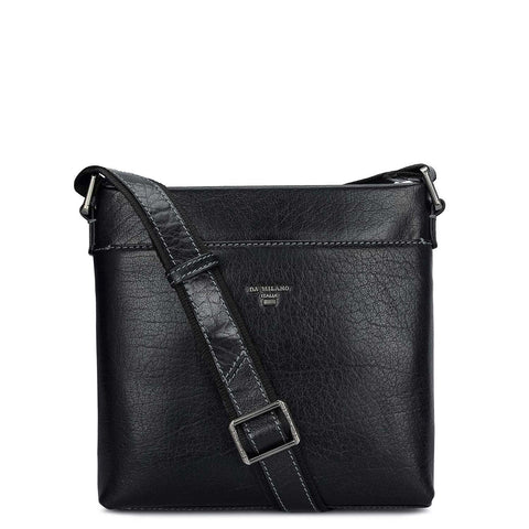 Elephant Pattern Leather Men Sling - Black