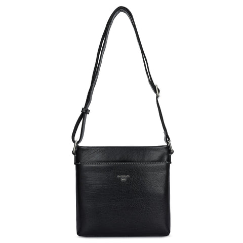 Elephant Pattern Leather Men Sling - Black