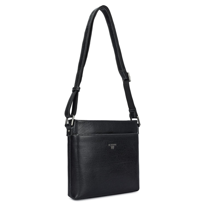 Elephant Pattern Leather Men Sling - Black