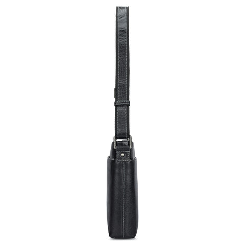Elephant Pattern Leather Men Sling - Black
