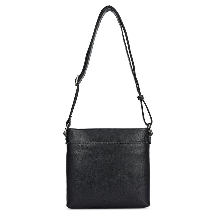 Elephant Pattern Leather Men Sling - Black