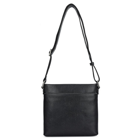 Elephant Pattern Leather Men Sling - Black