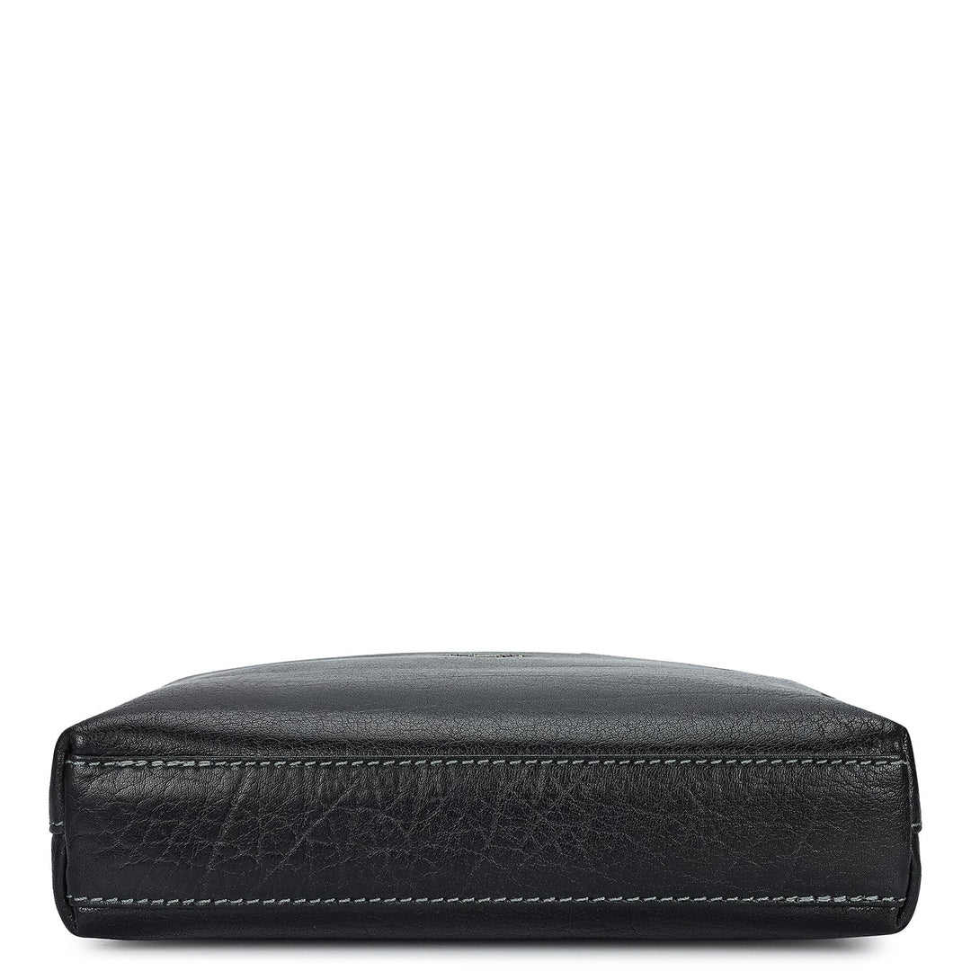 Elephant Pattern Leather Men Sling - Black