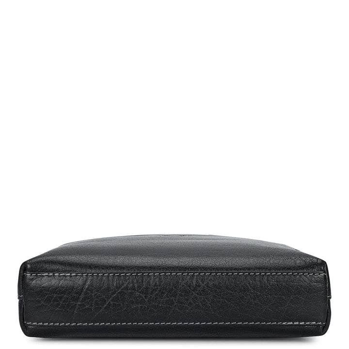 Elephant Pattern Leather Men Sling - Black