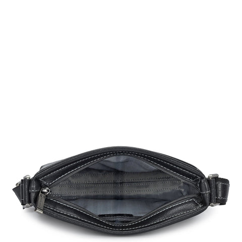 Elephant Pattern Leather Men Sling - Black