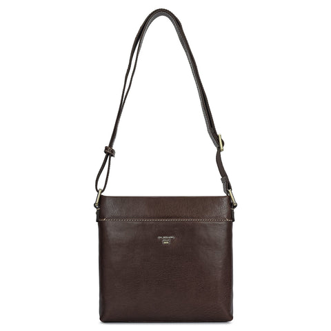 Elephant Pattern Leather Men Sling - Brown