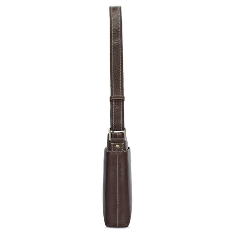 Elephant Pattern Leather Men Sling - Brown