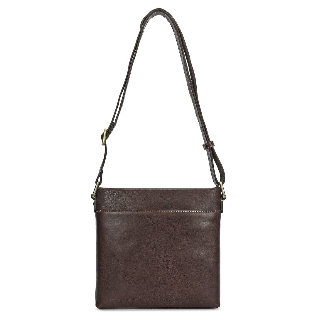 Elephant Pattern Leather Men Sling - Brown