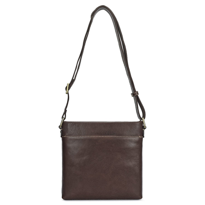 Elephant Pattern Leather Men Sling - Brown