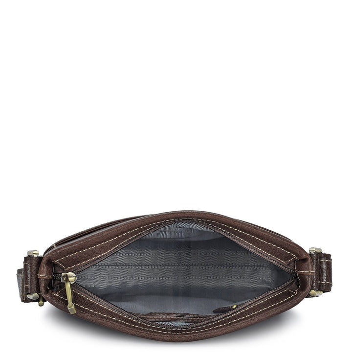Elephant Pattern Leather Men Sling - Brown