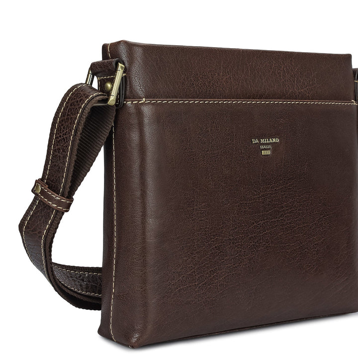 Elephant Pattern Leather Men Sling - Brown