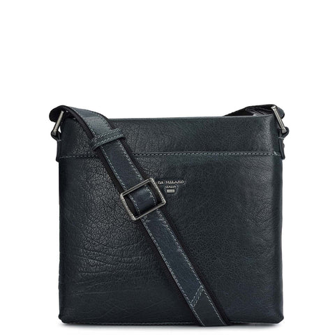 Elephant Pattern Leather Men Sling - Navy