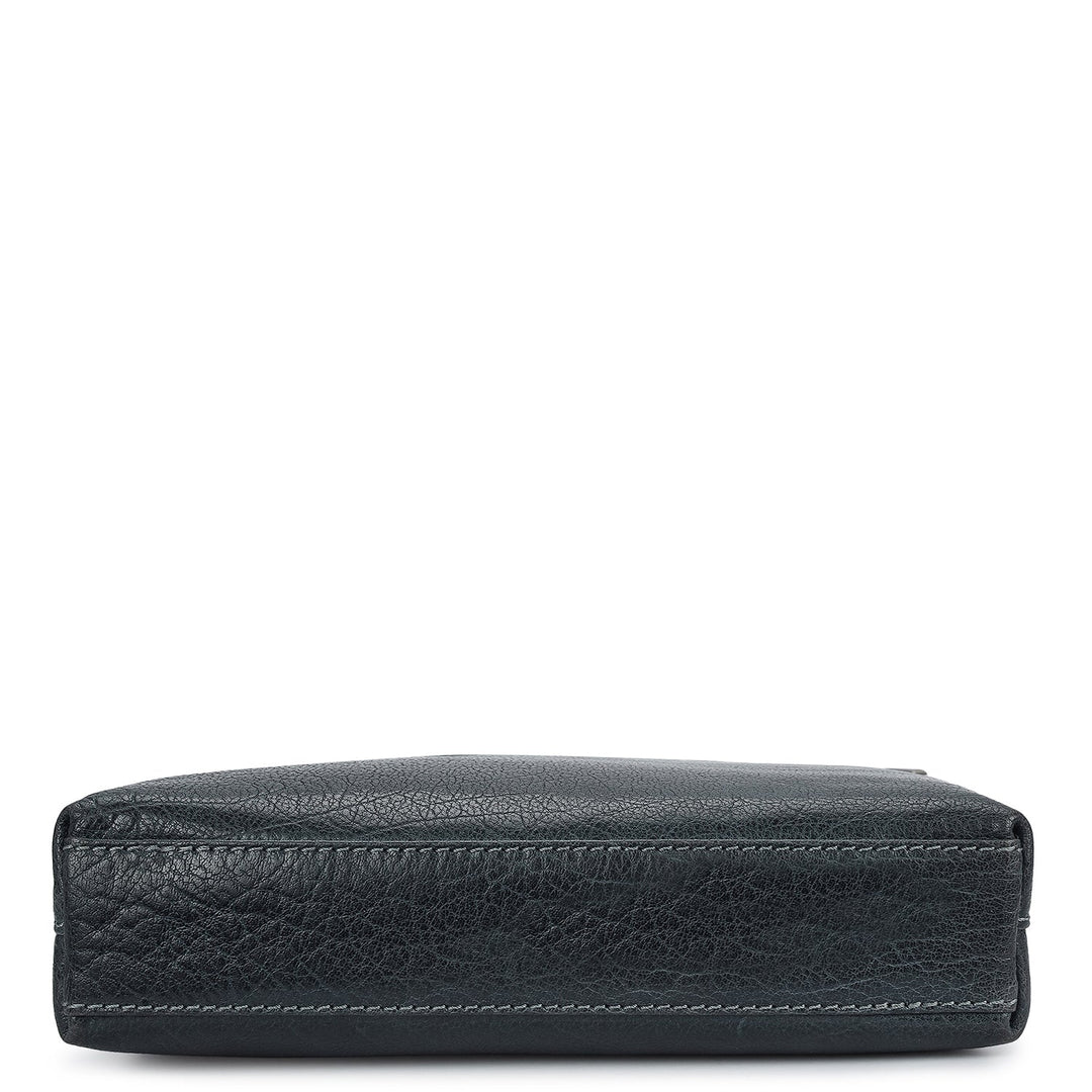 Elephant Pattern Leather Men Sling - Navy