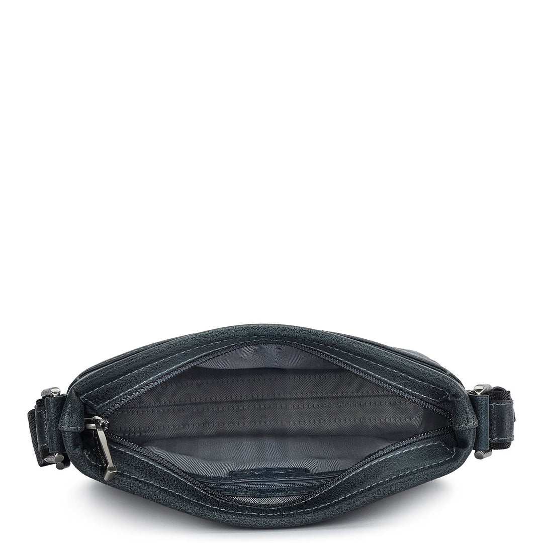Elephant Pattern Leather Men Sling - Navy