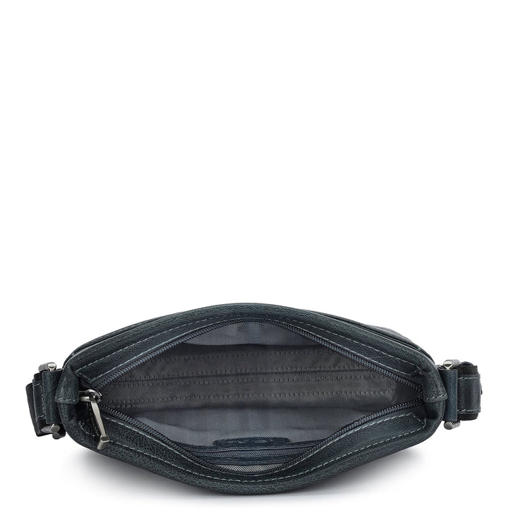 Elephant Pattern Leather Men Sling - Navy